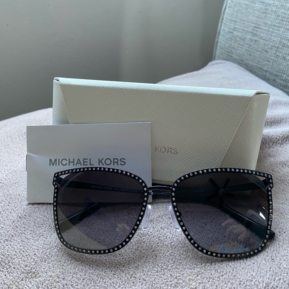 NWT Michael Kors Stockholm Rhinestone Sunglasses Black MK1098B - Picture 13 of 16